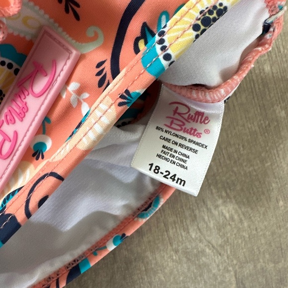 RuffleButts Paisley Paradise Two-Piece Rashguard Swimsuit Size 18-24 months - Picture 9 of 15